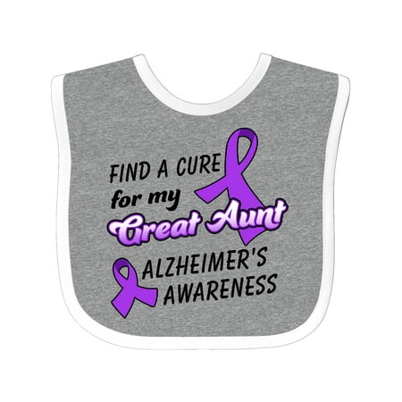 

Inktastic Alzheimer s Awareness Find a Cure for my Great Aunt Gift Baby Boy or Baby Girl Bib