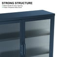 thumbnail image 3 of Retro Kitchen Wall Cabinet, Haze Storage Cabinet with Detachable Shelves and Double Glass Doors, Metal Mount Cupboard for Dining Room Living Room Bathroom, Blue, 3 of 8