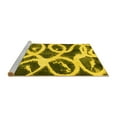 thumbnail image 2 of Ahgly Company Machine Washable Indoor Round Abstract Yellow Modern Area Rugs, 7' Round, 2 of 4