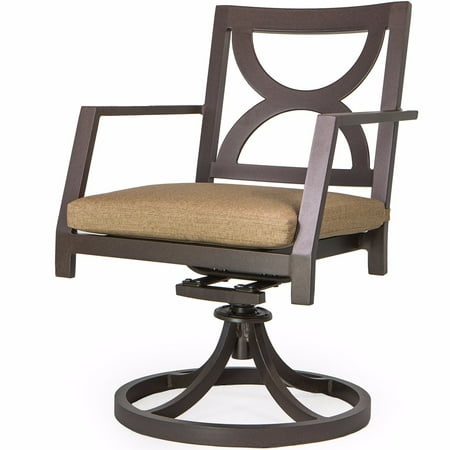 Barton Aluminum Swivel Rocker Dining Chair with Cushion ...