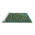 thumbnail image 2 of Ahgly Company Machine Washable Indoor Rectangle Oriental Turquoise Blue Traditional Area Rugs, 2' x 4', 2 of 4