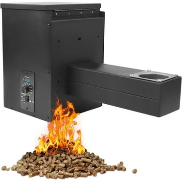 Auto-Ignition Pellet BBQ Smoker Hopper Assembly Kit, 250W Electric Wood Pellet Smoker Grill Part with Digital Temperature Controller, Pellet Grill Hopper for BBQ Smoke Bake Roast Brais