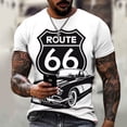 thumbnail image 1 of Camisetas Hombre América Route 66 Vintage Suelta Ropa Corta Moda Impresa Letras Verano El Rojo Transpirable, 1 of 3