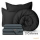 thumbnail image 2 of Set Edredón Acolchado con Fundas de Almohadas y Juego de Sábanas Dreamlab. Juego de Cama Completo para Cualquier Temporada. Hipoalergénico. Tamaño Queen, Negro y Grafito, 2 of 9