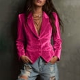 thumbnail image 2 of Velvet Blazer Women Long Sleeve Lapel Neck Button Down Blazers Jakcets for Dressy, 2 of 8