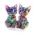 thumbnail image 4 of 2D acrílico colorido decoración de gatos decoración de mesa con base decoración del hogar creación decorativa para sala de estar regalos para el, 4 of 8