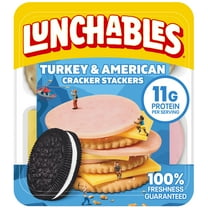 Lunchables Turkey & American Cheese Cracker Stackers Kids Lunch Snack, 3.2 oz Plastic Tray