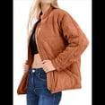 thumbnail image 1 of Chaquetas Acolchadas para Mujer, Informales, de Cuello Alto, Larga, Abrigos de Invierno Extragrandes con Cremallera Naranja M, 1 of 7