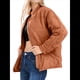 thumbnail image 1 of Chaquetas Acolchadas para Mujer, Informales, de Cuello Alto, Larga, Abrigos de Invierno Extragrandes con Cremallera Naranja M, 1 of 7