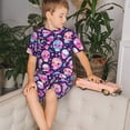 thumbnail image 4 of Balery Skull mushroom colorful cute Conjunto de Pijama Infantil de Manga Corta con Estampado – Ropa de Dormir de Algodón Suave-Small, 4 of 6