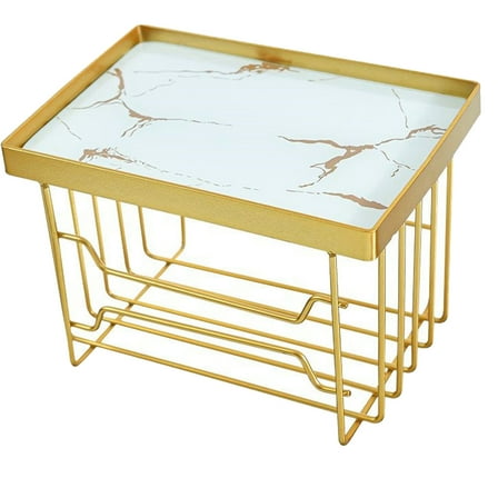 Wall Mounted Toilet Paper Holder with Modern Style Golden Color for Storage Use