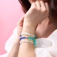 thumbnail image 3 of Custom Letter Bracelet | .925 Sterling Silver | Sapphire Firefly Glass, 3 of 6
