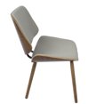 thumbnail image 4 of Lombardi Mid-Century Modern Dining/Accent Chair in Walnut with Grey Faux Leather by LumiSource - Set of 2, 4 of 8