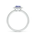 thumbnail image 2 of ANGARA Natural Vintage Style Claw-Set Round Tanzanite Halo Ring in 14K White Gold for Women (Size-6mm) | December Birthstone, Birthday, Anniversary, Jewelry Gift for Women | Natural Tanzanite Ring, 2 of 4