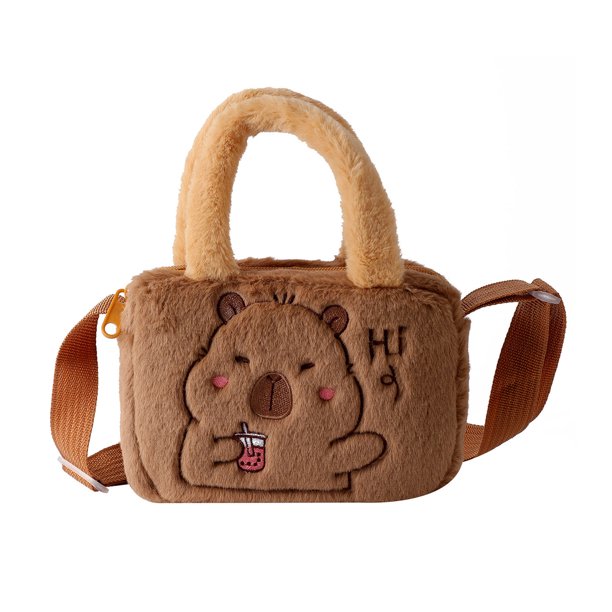 Bolso bandolera para niños con estampado de animales de dibujos animados, cierre de cremallera, correa de hombro suave ajustable, bolso de mano resistente al desgaste para niña.