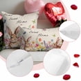 thumbnail image 6 of Easter Throw Pillow Covers 18x18 Inch Set of 2 Easter Bunny Flower Decorative Pillow Covers Spring Flower Leaves Rabbit Cushion Cover Pillowcase for Sofa Couch Bed Home Decor, 6 of 9