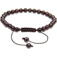 thumbnail image 1 of Bracelet Ajustable Unisexe en Perles Rondes de 6 mm en Grenat Rouge Naturel de Qualité A, 1 of 3
