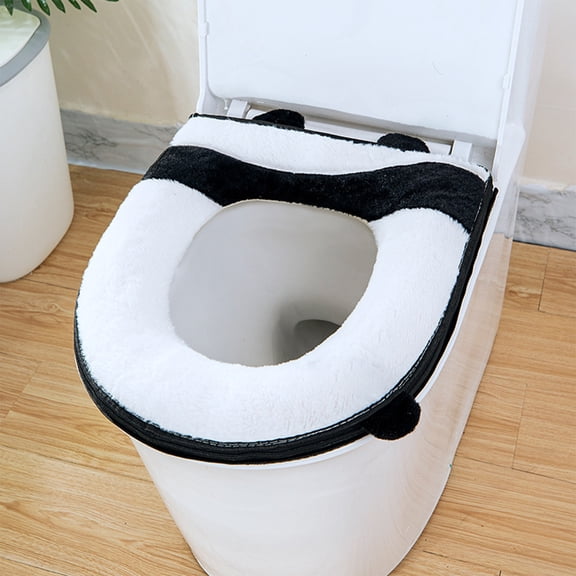 CxhicLuv Washable Toilet Seat Cushion, Soft Polyester Knitted Cover, Comfortable Toilet Seat Cushion for Home, Easy to Clean & Replace, Durable for Daily Use & Travel, Non-Slip Design