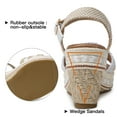 thumbnail image 5 of SHIBEVER Summer Wedge Sandals for Women Casual Ankle Strap Open Toe Dressy Espadrilles Platform Shoes White, 5 of 5