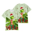 thumbnail image 1 of Uniformes de Noël Infirmière Grande Taille Mode Décontractée Manches Courtes Imprimé Grinch Col Rond Chandail Blouse, Blanc/6TG, 1 of 3