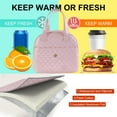 thumbnail image 3 of Mziart Cute Lunch Bag for Women, Insulated Lunch Box Tote Bag Reusable PU Leather Bento Cooler Bag for Work Office Picnic Travel (Pink), 3 of 7