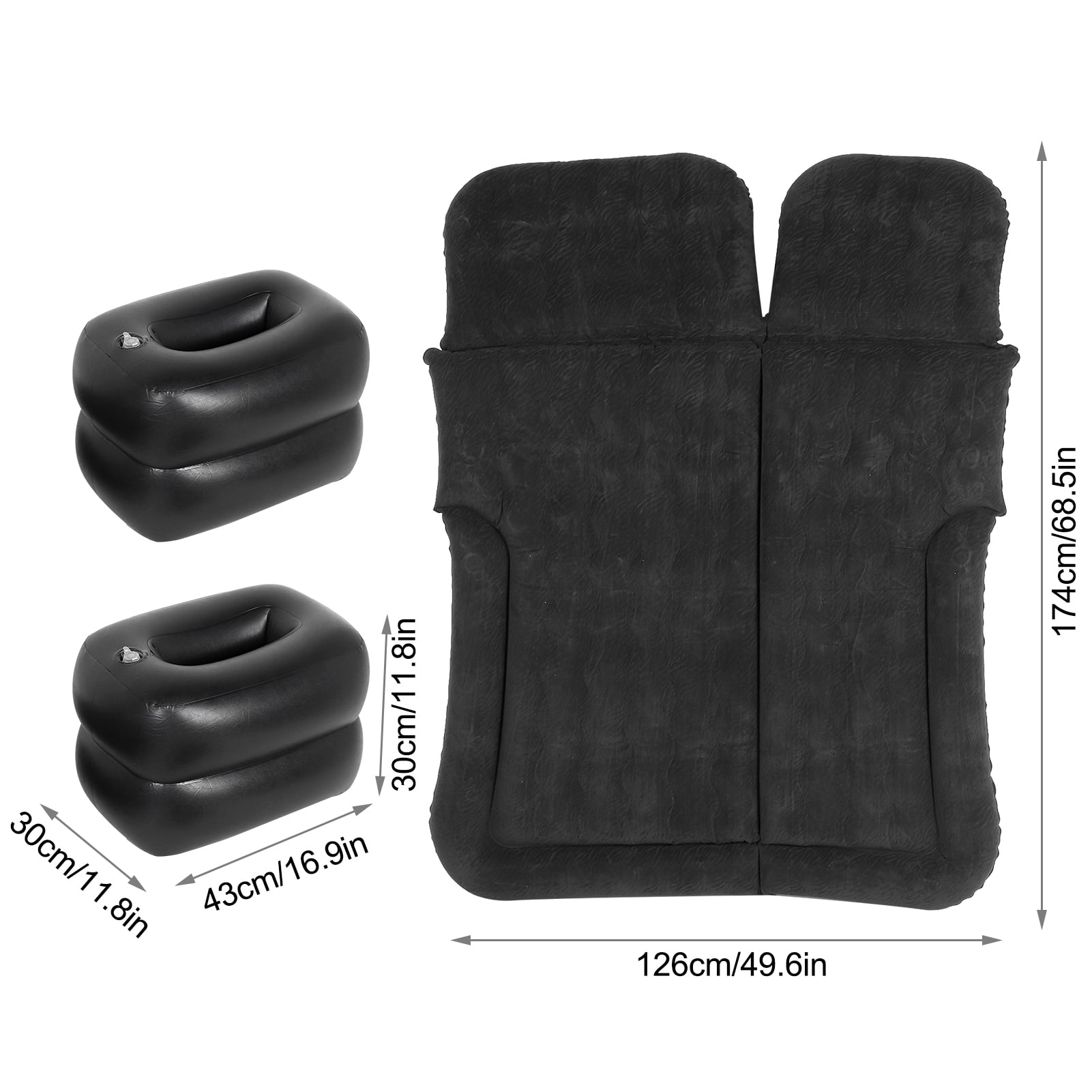 Brrnoo SUV Air Mattress 6" Thickened Inflatable Air Bed with Electric Pump, Queen