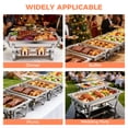 thumbnail image 3 of BAOKALER 4 Pack 9QT Foldable Chafing Dish Buffet Set, Stainless Steel Rectangular Food Warmer, Silver Catering Server for Party Banquet Home Use, 3 of 10