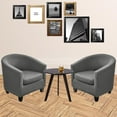 thumbnail image 2 of Housse de Fauteuil Club Ensemble de Pièces Housses de Fauteuil Tub avec Housse de Coussin Housses de Fauteuil en Velours Extensible Housses de Fauteuil Tonneau Rond Doux pour Salon Bar Comptoir Club (Velours), 2 of 8