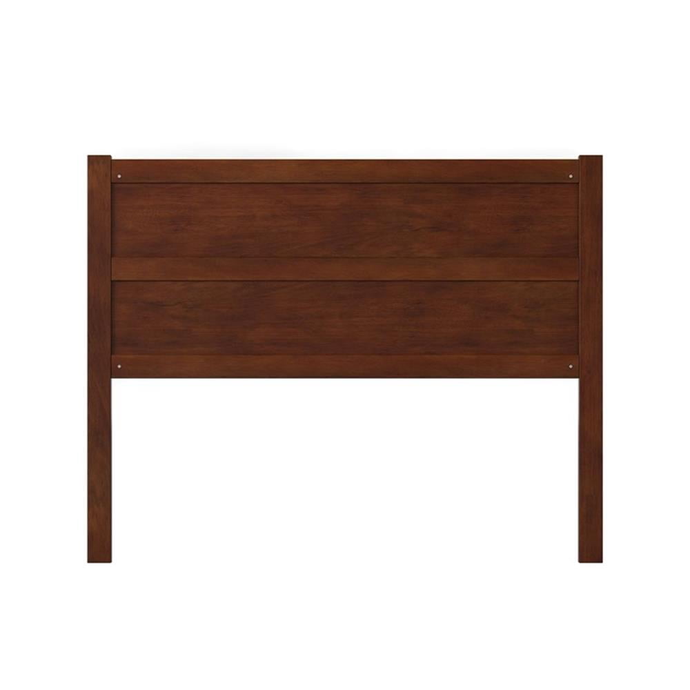 Pemberly Row Contemporary Mid-Century Panel Wood Headboard Queen Walnut