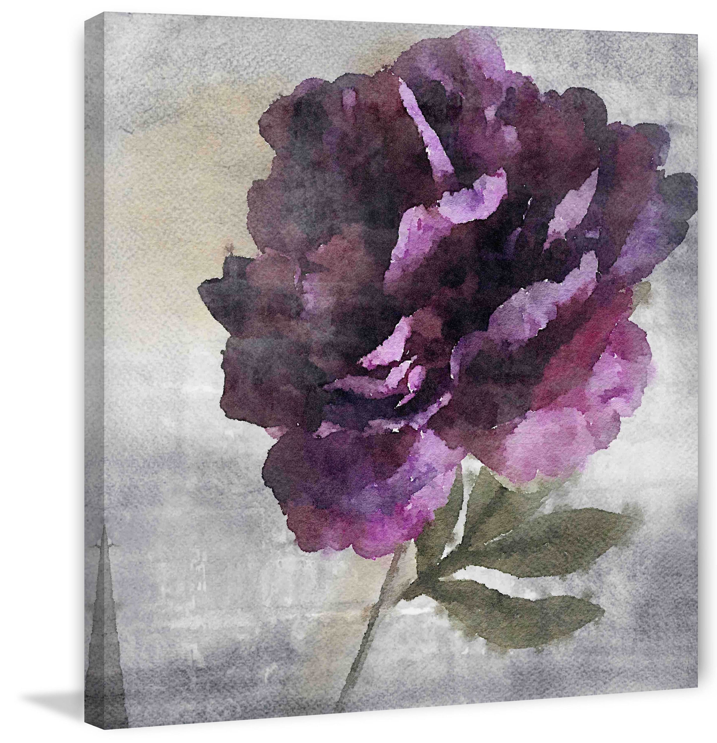 "Alone Flower" Painting Print on Wrapped Canvas