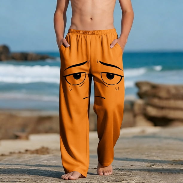 Pantalones largos para niños y niñas, de moda, estampados, casuales, de playa, con bolsillos.