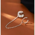 thumbnail image 5 of Solid 925 Sterling Silver Cuff Chain Earrings Wraps for Women Teens Wrap Earrings Non Piercing Ear Cuffs, 5 of 7