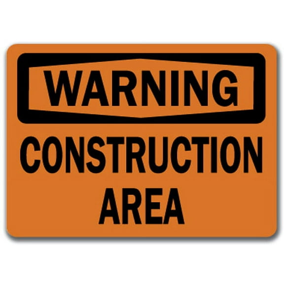 Warning Sign - Construction Area - 10" x 14" OSHA Safety Sign