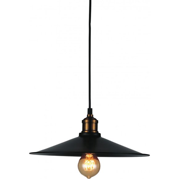 1 Mini Pendentif Lumineux vers le Bas avec Fini Noir