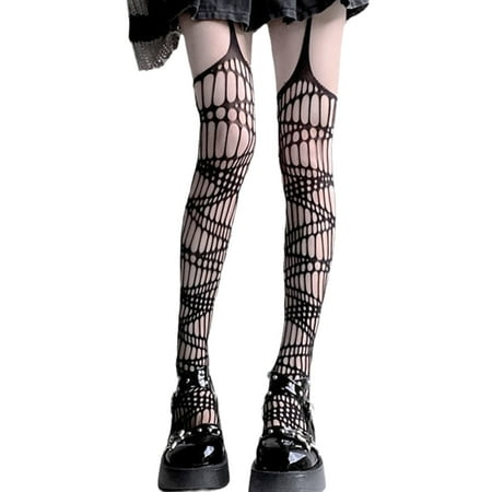 

Hollow Out Lace Stockings Fishnet Socks Vertical Stripes Pantyhose for Women