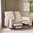 thumbnail image 2 of Noble House Craigue Fabric Tufted Loveseat Pushback Recliner, Beige, 2 of 11