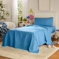 thumbnail image 2 of Mainstays by Becky G. & Alejandra 3-Piece Blue Eyes Super Soft Microfiber Bed Sheet Set, Twin-XL, 2 of 10