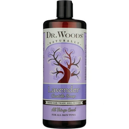 Dr. Woods Pure Refreshing Lavender Liquid Castile Soap with Organic Shea Butter, 32 Ounce