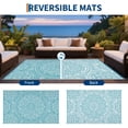 thumbnail image 5 of Hasoo 9' x 18' Light Blue Outdoor Rug for Patio Decor Waterproof Plastic Straw Modern Geometric Carpet PP Tube Woven Portable Camping Mat for Picnic Balcony, 5 of 7