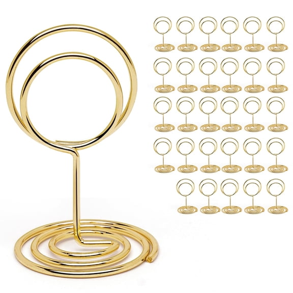 30PCS Table Number Holders Place Card Holder - Photo Holders for Tables, Cards Stand Name Menu Clips, Table Sign Holders for Wedding Anniversary Birthday Party, Silver