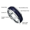 thumbnail image 5 of 8mm Tungsten Carbide Ring for Men Women Steel Color Inlaid Blue Sandstone Dome Band, 5 of 5