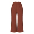 thumbnail image 5 of Sngxgn Women's Yoga Pants with Pockets Comfy Stretch Loose Wide Leg Casual Pants Breathable Running Workout Lounge Pants(Brown,XL), 5 of 5