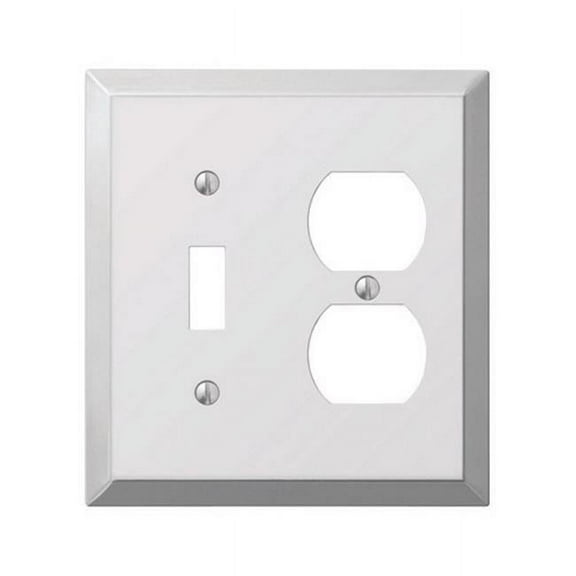 161TD 1 Toggle-1 Duplex Combo Polished Chrome Stamped Steel Wall Plate