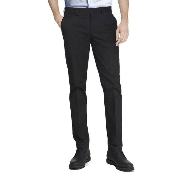Elie Balleh Black Solid Dress Men's Dress Pants Slacks