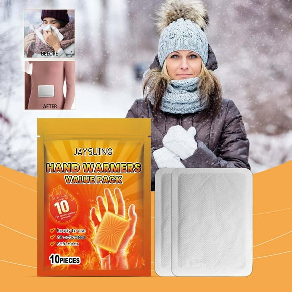 EGNMCR 10Pcs Portable Body Warming Stickers Disposable Heating Warm Baby Stickers Winter Cold Portable Warm Hand Warming Stickers Portable Hand Warmer