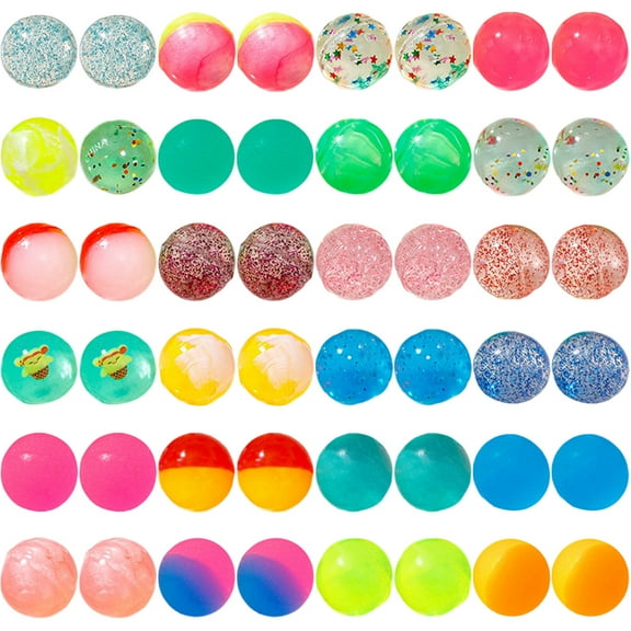 WRITWAA Party Favor Bouncy Balls Plastic Toys for Children Stress Relief 48pcs