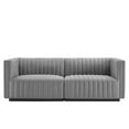 thumbnail image 4 of Loveseat Sofa, Tufted, Gray, Fabric, Living Room Lounge Cafe Lobby Hospitality Restaurant, Modern Contemporary, HB37021, 4 of 11
