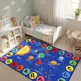 thumbnail image 5 of Outer Space Kids Rug Carpet for Playroom, ABC Educational Learning Area Rug, Non-Slip Solar System Road Play Rug for Bedrooms Classroom Nursery Decor Blue 78.7X59 Inch, 5 of 5