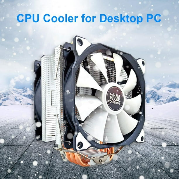 Ventiladores De Cpu SNOWMAN MT6 12cm CPU Cooler Fan 6 Heat Pipes Disipador térmico de 4 pines (Doble ventilador)