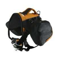 Kurgo Big Baxter Dog, Adjustable Saddlebag for Hiking, Walking, Running, Camping, Black/Orange